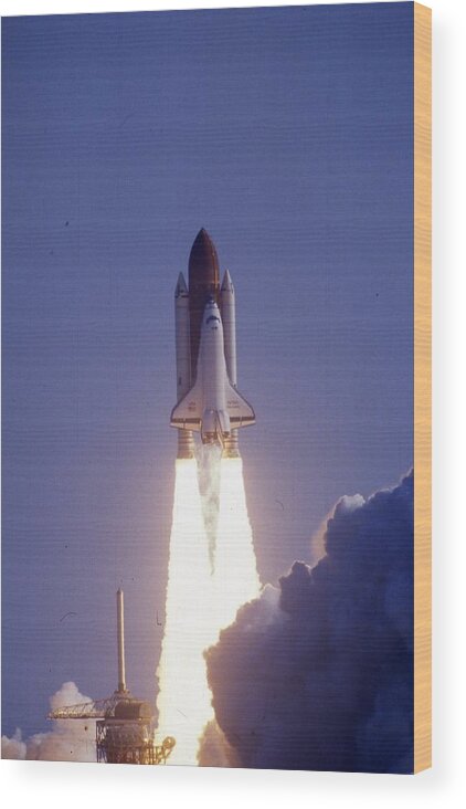 Retro Images Archive Wood Print featuring the photograph Space Shuttle Challenger #13 by Retro Images Archive