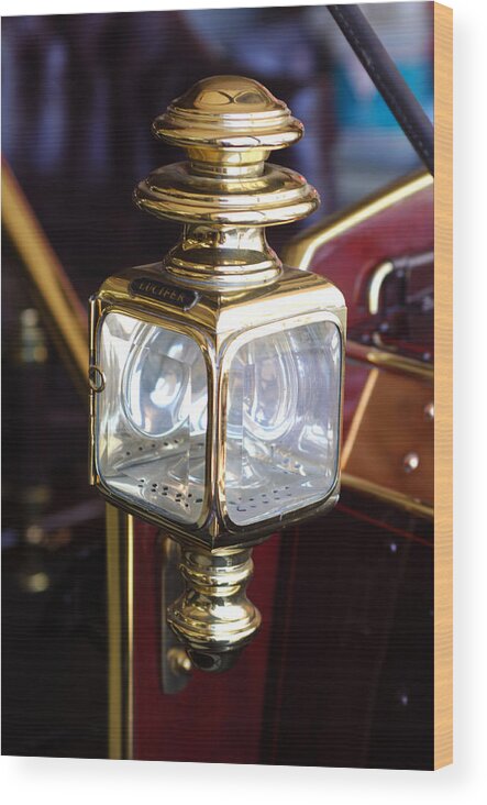 1907 Panhard Et Levassor Lamp Wood Print featuring the photograph 1907 Panhard et Levassor Lamp by Jill Reger