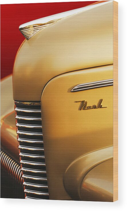 1940 Nash Sedan Grille Wood Print featuring the photograph 1940 Nash Sedan Grille by Jill Reger