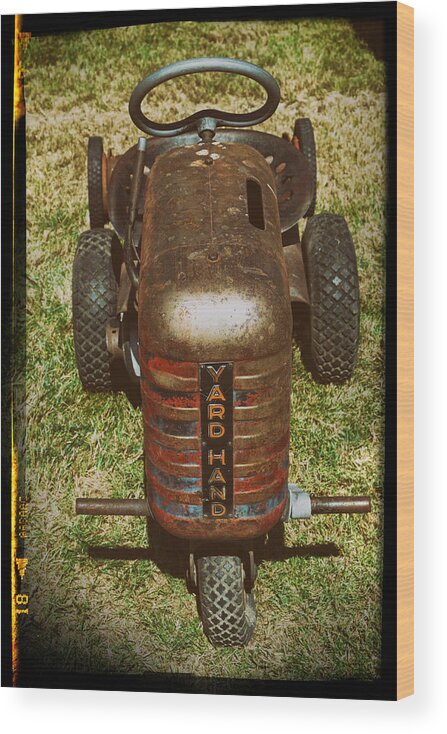1950s Wood Print featuring the photograph 1950s Yard Hand Tractor by Mary Lee Dereske