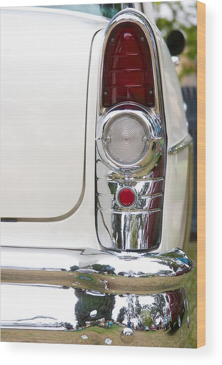 1955 Buick Special Photographs Wood Print featuring the photograph 1955 Buick Special Tail Light by Brooke Roby