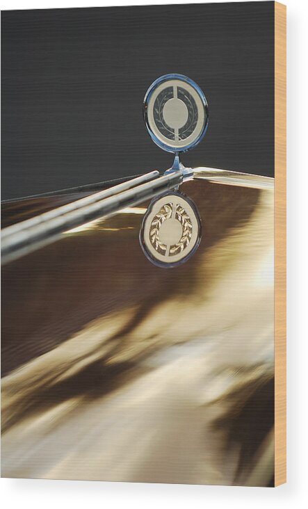 1979 Clenet Hood Ornament Wood Print featuring the photograph 1979 Clenet Hood Ornament -183c by Jill Reger