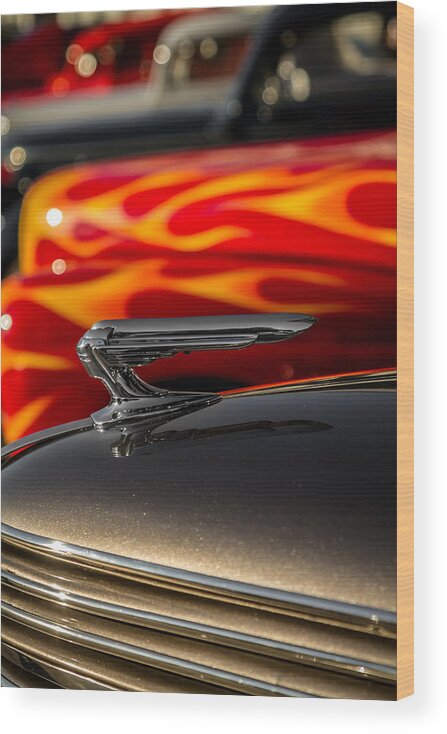 Car Show Wood Print featuring the photograph 1939 Graham Coupe Hood Ornament #2 by Ron Pate