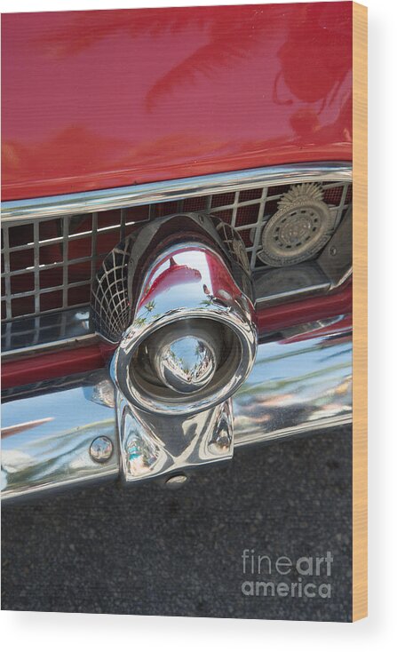 Cars Wood Print featuring the digital art Ford Thunderbird #2 by Carol Ailles
