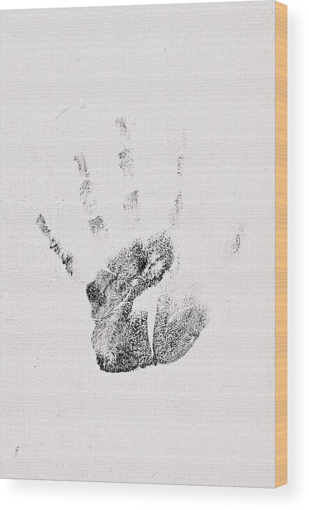 Abstract Wood Print featuring the photograph Handprint #2 by Tom Gowanlock