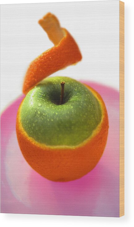 Fruit Wood Print featuring the photograph Oranple #2 by Richard Piper
