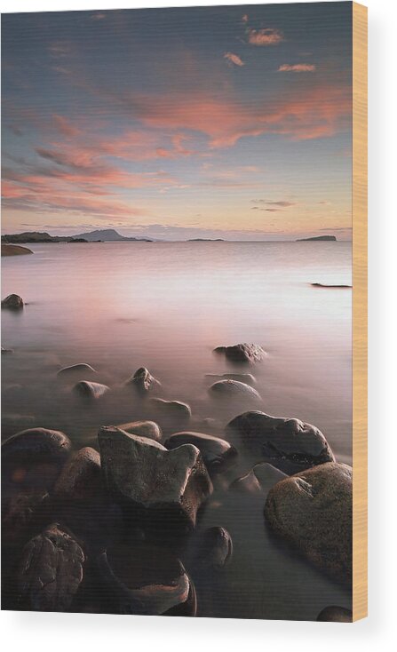 Calm Wood Print featuring the photograph Seil Island Sunset #2 by Grant Glendinning