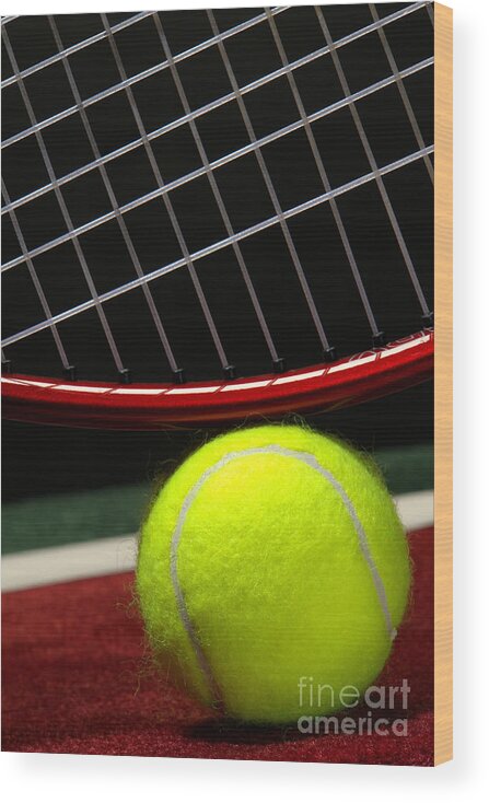 Tennis Wood Print featuring the photograph Tennis Ball #2 by Olivier Le Queinec