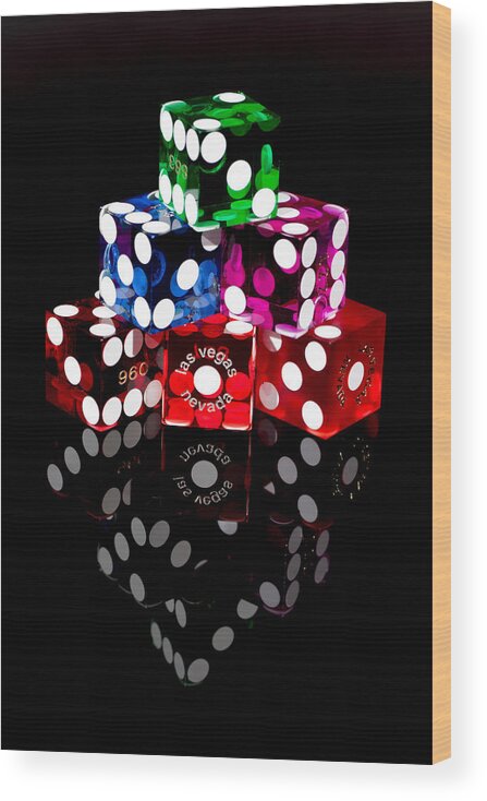 Dice Wood Print featuring the photograph Colorful Dice by Raul Rodriguez