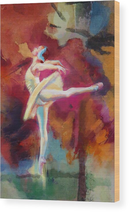 Catf Wood Print featuring the painting Ballet Dancer #3 by Corporate Art Task Force