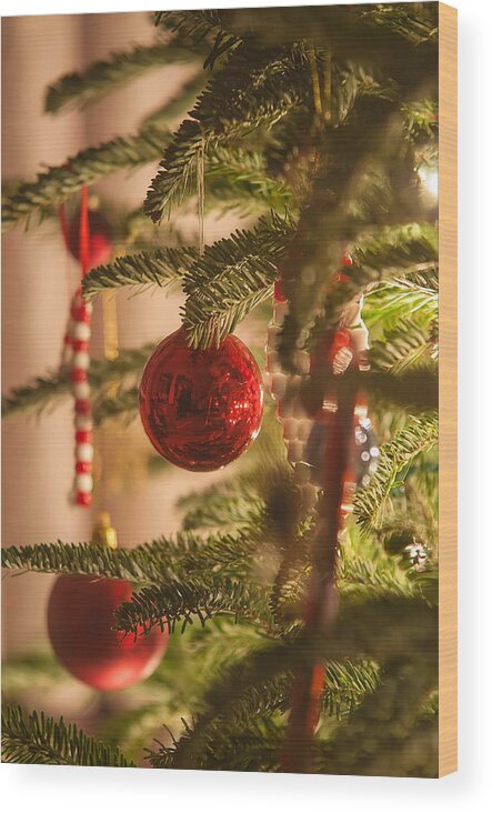Artificial Wood Print featuring the photograph Christmas Tree Ornaments #3 by Alex Grichenko