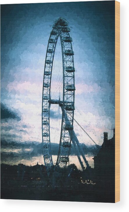 London Wood Print featuring the photograph London Eye #3 by Bill Howard