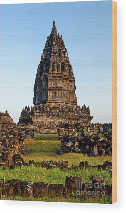 Prambanan Wood Print featuring the photograph Prambanan temple in indonesia #3 by JM Travel Photography