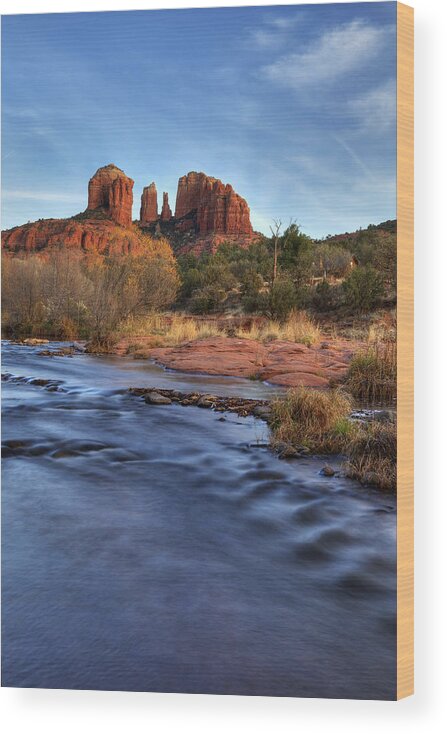 Sedona Wood Print featuring the photograph Cathedral Rocks in Sedona #4 by Alan Vance Ley