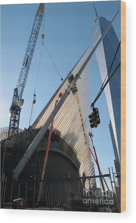 World Trade Center Wood Print featuring the photograph Oculus WTC Construction #5 by Steven Spak