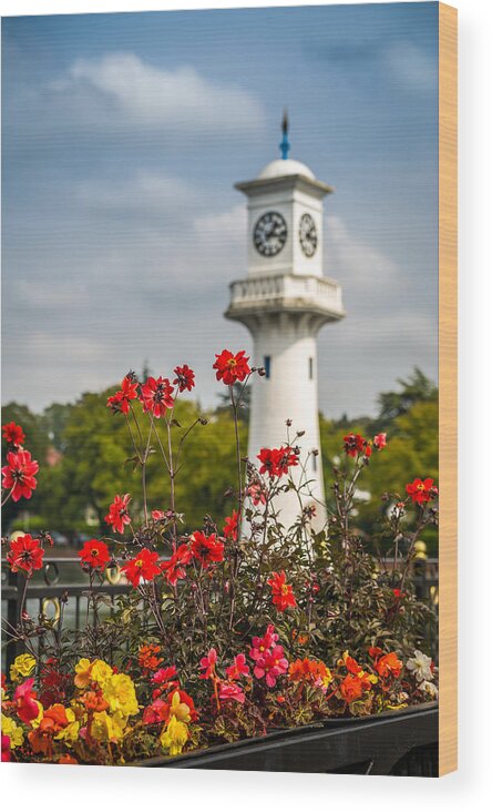 Colour Wood Print featuring the photograph Roath Park Lighthouse #5 by Mark Llewellyn