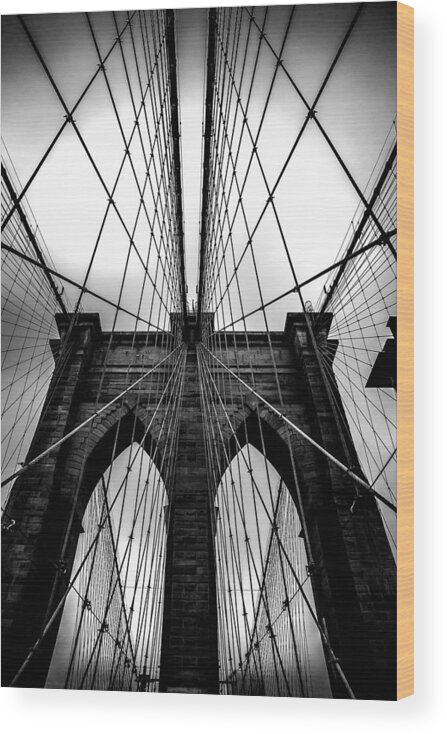 Brooklyn Bridge Arches Wood Print featuring the photograph A Brooklyn Perspective by Az Jackson