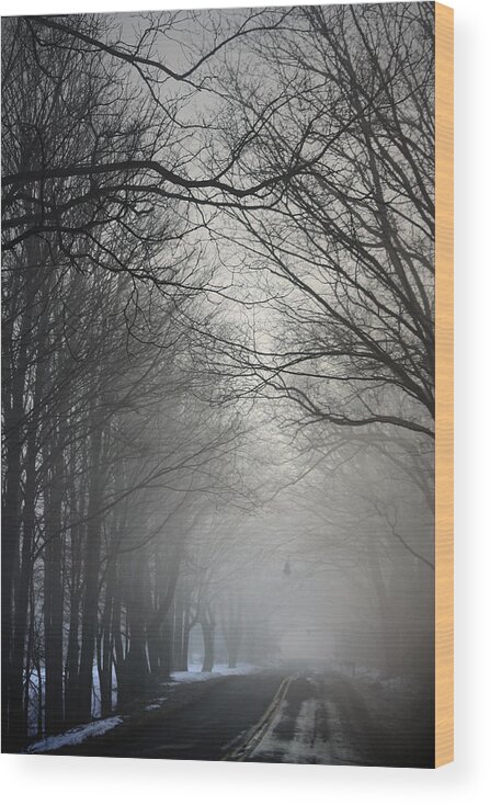 Tree Photograph Wood Print featuring the photograph A Few of My Favorite Things Trees in Fog by Penny Hunt