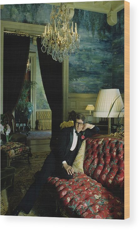 Art Wood Print featuring the photograph A Portrait Of Yves Saint Laurent At His Home by Horst P. Horst