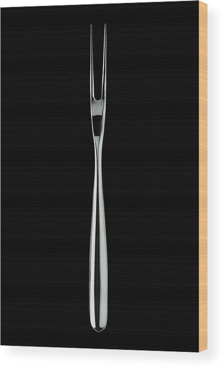 Fork Wood Print featuring the photograph A Stainless Steel Fork by Romulo Yanes