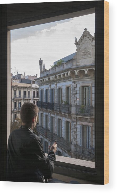 Boy Wood Print featuring the photograph A View from our Window by Dubi Roman