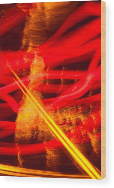 Photographic Light Painting Wood Print featuring the photograph Abstract 18 by Steve DaPonte