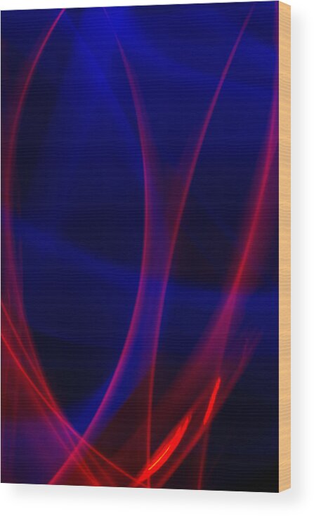 Photographic Light Painting Wood Print featuring the photograph Abstract 37 by Steve DaPonte