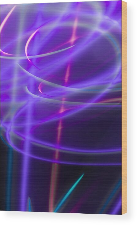 Photographic Light Painting Wood Print featuring the photograph Abstract 41 by Steve DaPonte