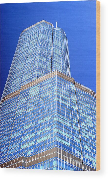 Action Photo Wood Print featuring the photograph Action Photo Original Print Of Chicago Trump Tower Abstract by Action