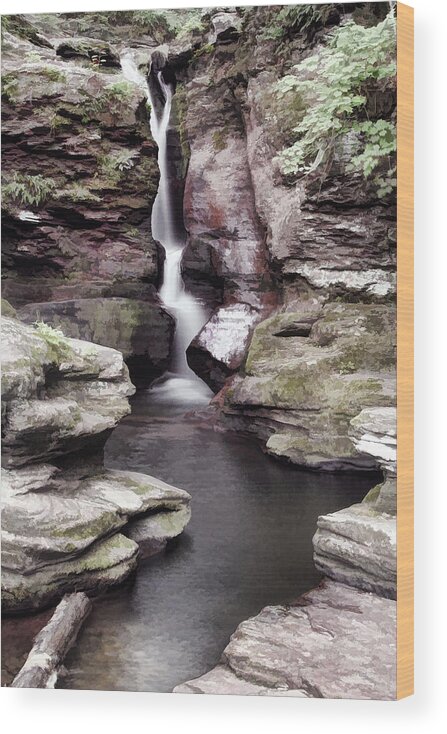 Color Wood Print featuring the photograph Adams Falls by Dawn J Benko