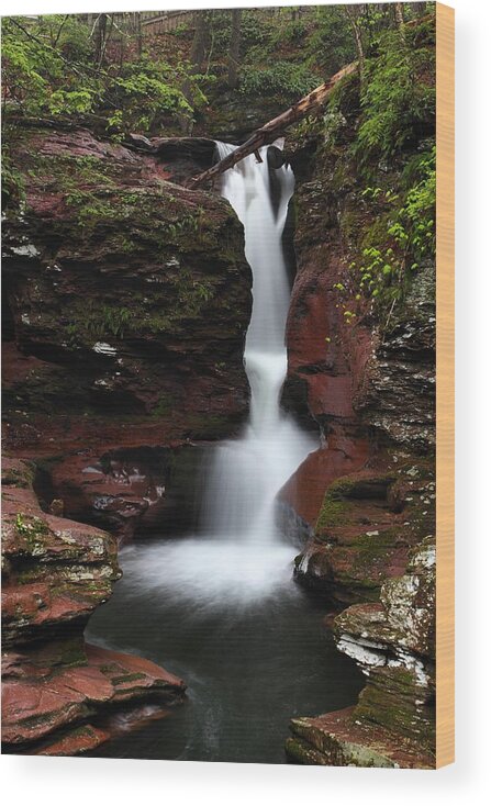 Adams Falls Wood Print featuring the photograph Adams Falls by Mike Farslow