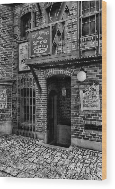 Christopher Holmes Photography Wood Print featuring the photograph Alley - BW by Christopher Holmes