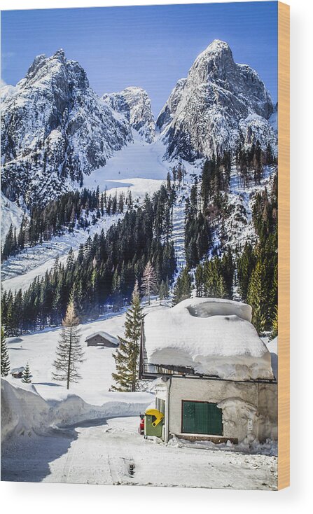 Amusing Wood Print featuring the photograph Alpine Mountains by Chris Smith