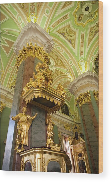 Ceiling Wood Print featuring the photograph Altar In Peter And Paul Cathedral In by Holger Leue