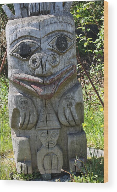 Ancient Wood Print featuring the photograph Ancient Haida Totem by Nancy Sefton