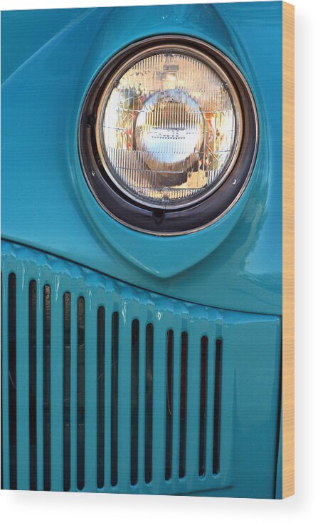 Headlight Wood Print featuring the photograph Antique Automobile Headlamp by Carol Leigh