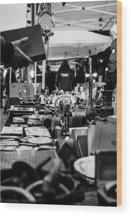 Market Wood Print featuring the photograph Antiques Market by AM FineArtPrints