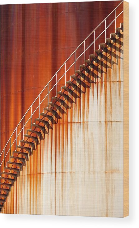 Rust Wood Print featuring the photograph Art Stairways ... by Marco Zeeman