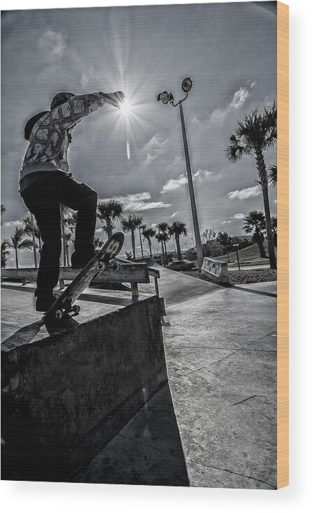 Skate Wood Print featuring the photograph At The Park by Kevin Cable