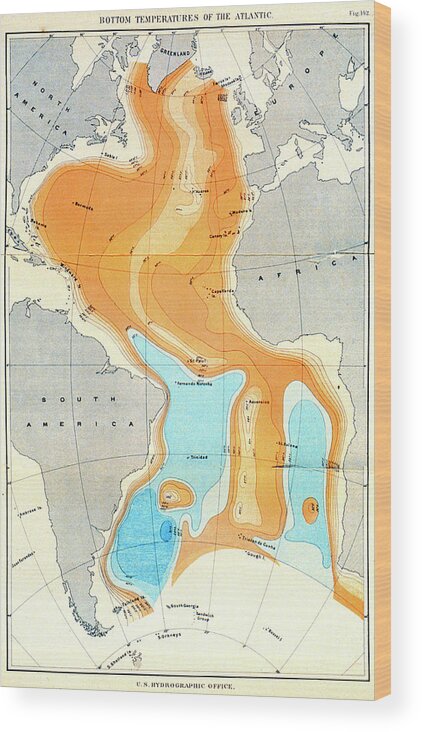 Ocean Wood Print featuring the photograph Atlantic Ocean Temperatures by Noaa/science Photo Library