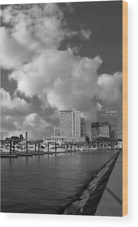 Baltimore Wood Print featuring the photograph Baltimore Inner Harbor Skyline Marina by Susan Candelario