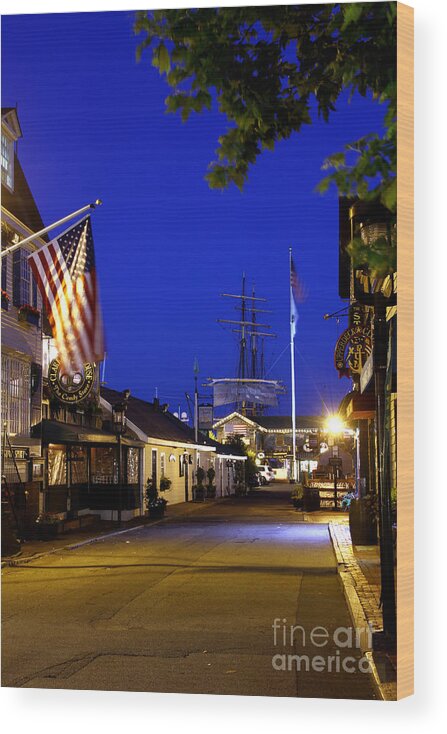 Newport Wood Print featuring the photograph Bannister's Wharf I by Butch Lombardi