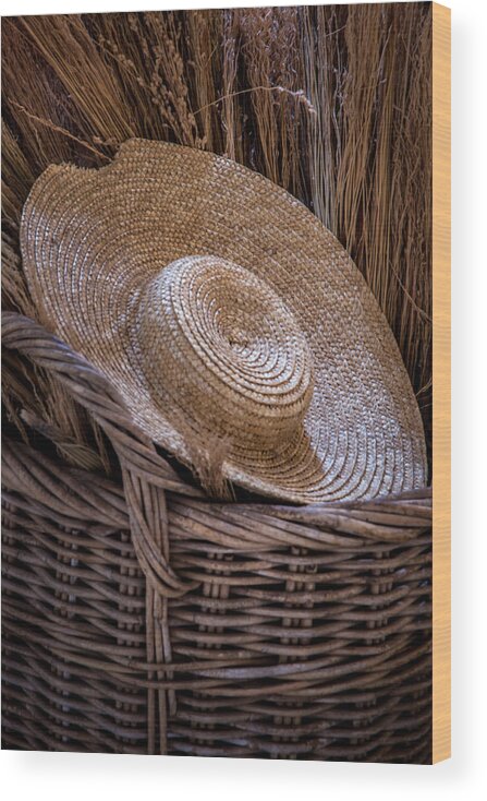 Straw Wood Print featuring the photograph Basket of Straw by James Woody