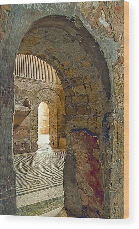 Archeology Wood Print featuring the photograph Bath House by Maria Coulson