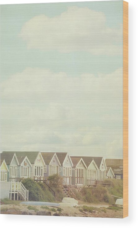 Tranquility Wood Print featuring the photograph Beach Huts by Denise Taylor