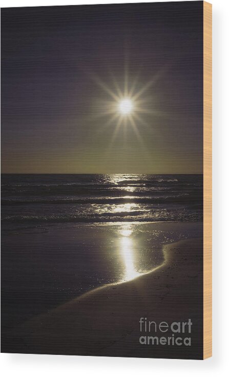 Beach Wood Print featuring the photograph Beach Sun 2 by Walt Foegelle