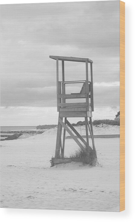 Beach House Wood Print featuring the photograph Beach Throne Harwich MA BW I by Suzanne Powers