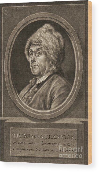 Benjamin Franklin 1780 Wood Print featuring the photograph Benjamin Franklin 1780 by Padre Art