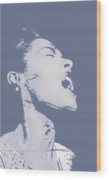 Billie Holiday Wood Print featuring the painting Billie Holiday by Tony Rubino