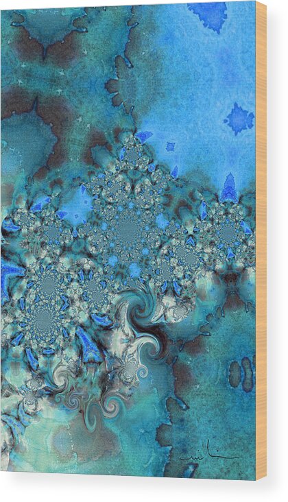 Fractal Wood Print featuring the painting Birth of Atlantis by Miki De Goodaboom